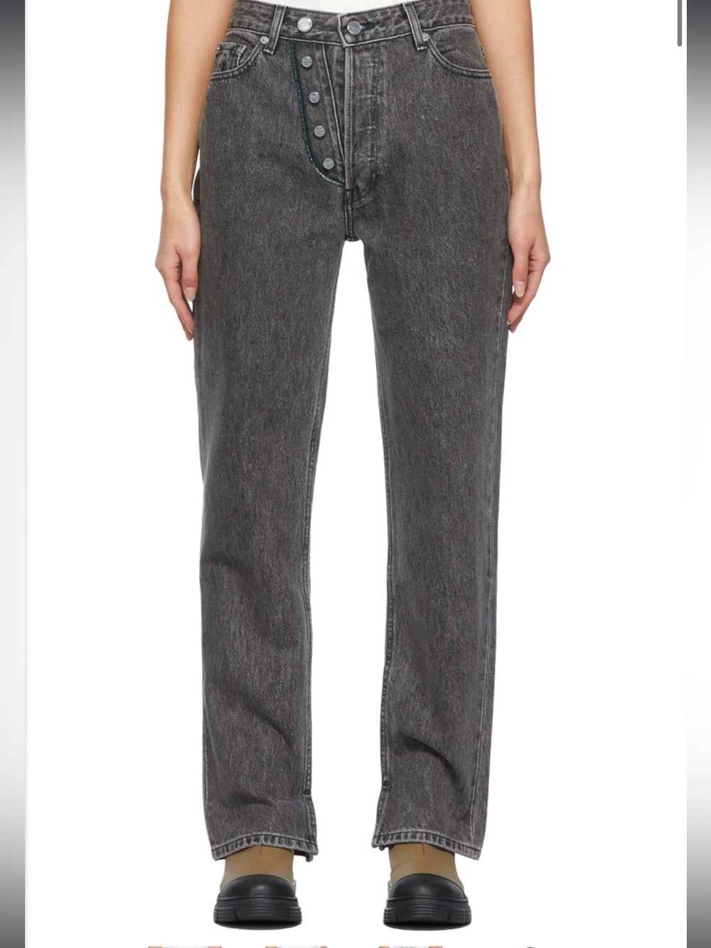 Ganni Washed Black Denim Jeans